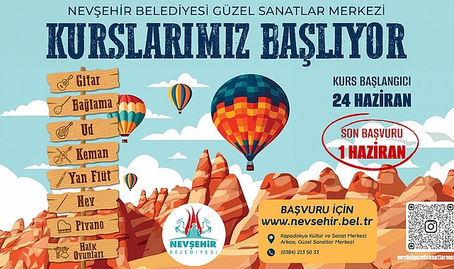 Nevşehir’de çocuk ve gençleri sanatla buluşturan Nevşehir Belediyesi Güzel Sanatlar Merkezi’nde açılacak olan yaz dönemi kursları için kayıtlar başladı