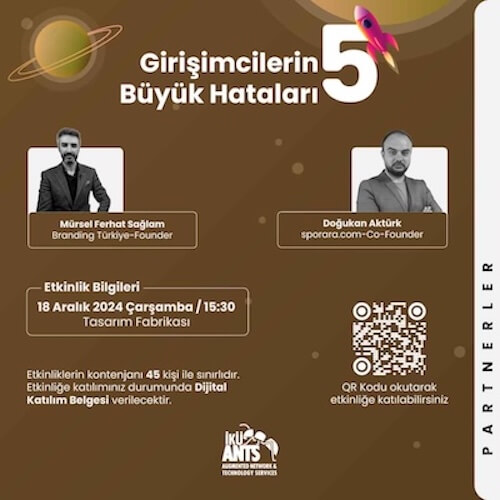 Girişimcilerin Büyük Hataları Etkinliği 18 Aralık’ta İKÜ'de!